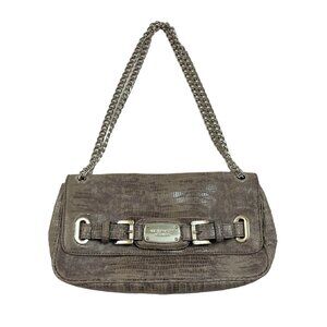 Michael Kors Vintage- Soft Suede Like - Snake / Animal Print Bag- Gray- EC